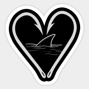 I love shark fishing Sticker